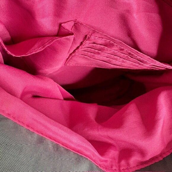 Baggalini Lightweight Cinch Backpack - Grey/Pink - 16”w x 14”h x 4.5”d - Picture 10 of 11